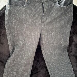 Gloria Vanderbilt Charcoal Grey Patterned Pants